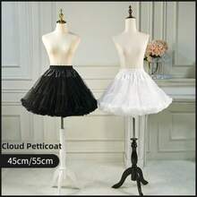 1件装女士花卉洛丽塔衬裙，裙撑，蓬蓬裙，适合婚礼礼服、万圣节和圣诞节服装，四季皆宜 - 黑色 - 查看 8