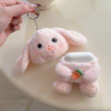 可爱卡通3D兔子毛绒耳机保护套，兼容 1/2、Pro 3、Pro 2、4 - 粉色 - 查看 4