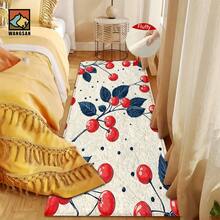 1 pezzo Zerbino antiscivolo con motivo a ciliegie, zerbino in super fibra antiscivolo, adatto per decorazioni di feste e festival, cucina, bagno, sala da pranzo, camera da letto, può essere regalato