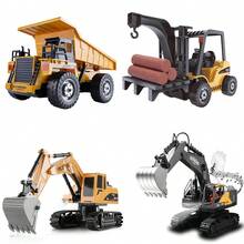 New 2.4G Remote Control Engineering Excavator Toy, Rechargeable Realistic Dump Truck Excavator Model, Great Gift For Kids On Holidays Or Birthdays