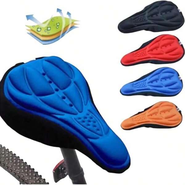 Cojín de sillín de bicicleta Cojín de asiento de bicicleta Cojín de asiento 3D suave y portátil Cubierta de asiento de bicicleta con estilo y transpirable Bicicleta de montaña, Cubierta de asiento con almohadilla de gel - Cojín de sillín específico para ciclismo, Almohadilla de asiento ultra cómoda