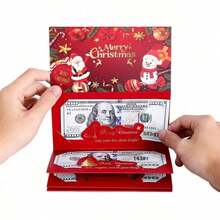 2026 New Money Clip, Festival Gift BoxSanta Claus Hot Stamped Folding Red Envelope, Red Envelope Christmas Surprise Party Savings Box, Cartoon Card, Creative 6-Card Folding Cash Gift Wallet, Unique Multi Functional Cash Box, Cash Envelope,