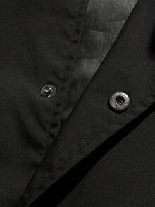 Stylish Women's Two Tone Baseball Collar Bomber Jacket Casual Regular Fit Long Sleeve Outerwear - 黑色 - 查看 6