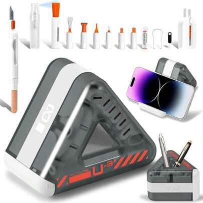 Easypie Selection Limpiador de teclado electrónico, kit de limpieza de teclado, limpiador de portátil, herramienta de cepillo de teclado de computadora 24 en 1, spray de limpieza de pantalla, bolígrafo de limpieza por aerógrafo para computadoras portátiles, tabletas de computadora