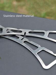 1pc Stainless Steel Heat-Resistant Foldable Steaming Rack - Household Kitchen Steaming Rack - Detachable Lightweight And Portable Cross-Shaped Insulation Steaming Rack - Easy To Clean - Outdoor Cooking Tool - Durable Kitchenware - Compact And Space-Saving - Can Be Hung Anywhere - Suitable For Outdoor Camping, Picnics, And Barbecues