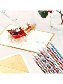 Christmas Style HB Pencil Custom Different Pattern On Pencil Body As Christmas Gifts For Student And ChildCartoon Cute High Value Christmas-Themed Wooden Stationery Pencil School Supplies Gift For Students - Multicolor - View 3