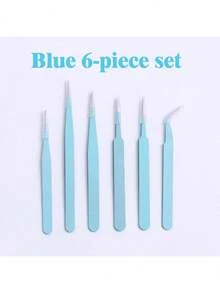 6 Pcs Stainless Steel ESD Precision Tweezers, Multipurpose Fine Tip Bent Tweezers Anti-Static Tweezers For Phone Repair, Eyelash Extension, Nail Art, DIY Small Items Picking, Tools For Men
