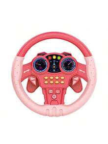 1pc Kids Simulated Driving Controller Spin Tune Interactive Music Steering Wheel Interactive Car Steering Wheel Toy Educational Activity Gift ABS Resin Assorted Colors No Batteries Included Type Rand