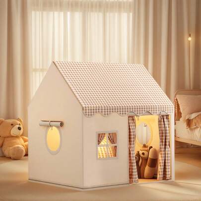 [פנאי בחוץ] אוהל משחק מהנה לילדים, טירת משחקי דמיון לבנים ובנות, אוהל צעצועים מעודן, בסיס סודי ואוהל שינה לילדים, סגירה עם רוכסן, בית משחק נייד לפנאי ובידור, מתנה אידיאלית לחג וחג המולד לילדים, צעצוע חוף, לא כולל אביזרים ותאורה