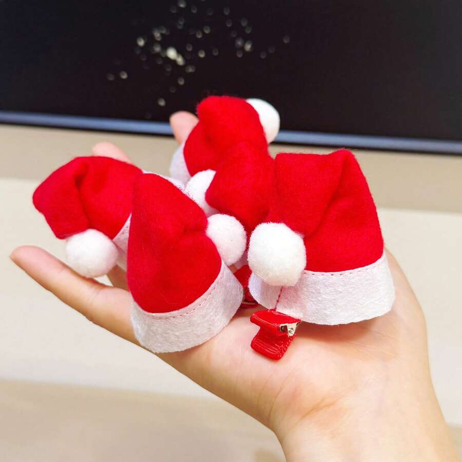 Christmas Hair Clips Classic Little Red Riding Hood Clip Festival Party Mini Bow Hair Clip Creative Cute Drop Clip - Red - View 1