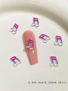 50 قطعة من الملحقات الزخرفية لفن الأظافر بشكل ملاحظات موسيقية لامعة بألوان الحلوى، ديكورات شعر جميلة للزينة DIY مناسبة لحجارة الراين ثلاثية الأبعاد لأظافر، سلاسل الهاتف، سلاسل المفاتيح، أعمال فنية DIY للأظافر، هدايا