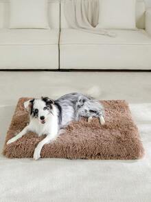 1pc Orthopedic Plush Dog Bed, Soft Cushion Pet Mat With Non-Slip Bottom, Durable And Machine Washable, Suitable For Large/Medium/Small Dogs And Cats, All Seasons - Brown - View 6