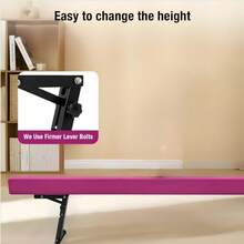 Gymnastics Beam With 5 Heights Adjustable 8ft Balance Beam Home Gym Equipment For All Gymnastic - Purple - View 4