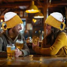 1 pezzo/1 paio Cappello da birra e calzini da birra divertenti, unisex, spessi e caldi per feste e vacanze