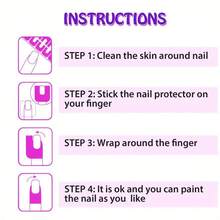 20pcs U-Shaped Nail Polish Spill Stickers - Colorful Multicolor Nail Art Protectors For Cuticle & Light Beige Protection, Clutter-Free Manicure Accessories, Prevent Stains During DIY Nail Designs, Nail Stickers - 紫色 - 查看 5