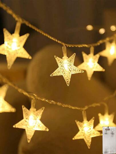 1 قطعة أضواء نجمية خيالية بطول 1.5 متر/4.9 قدم، 10 مصباح LED، تعمل بالبطارية، مقاومة للماء، مناسبة للاستخدام الداخلي في غرفة النوم والخيمة وسرير السرداب والفناء والحفلات الداخلية والخارجية وشجرة عيد الميلاد وديكور غرفة الشتاء المنزلية، هدية عيد الميلاد