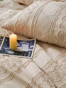 2/3PCS Khaki Tufted Textured Polyester Duvet Cover Set, Boho Shabby Chic Bedding Set For All Seasons Use, Modern Bohemia Style, Soft& Breathable, Durable, Machine Washable (1 Duvet Cover+ 1/2 Pillowcases, No Filler) - Khaki - View 6