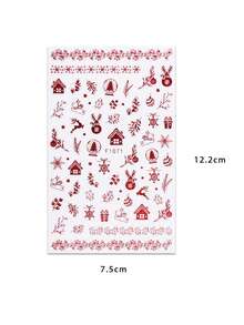 5 Peças de Adesivos de Arte de Unhas de Papai Noel Vermelho em Estilo de Desenho Animado - Design de Arte DIY para Inverno, Natal, Ano Novo, Flocos de Neve Vermelhos Fofos, Renas, Papai Noel, Pinguins, Corações, Fitas, Acessórios de Natal, Adequado para Uso Diário, Casamento e Feriados de Mulheres, Adesivos de Unhas Descartáveis, Estilo de Tema de Desenho Animado e Fofo, Fácil de Colar, Decoração de Salão de Beleza