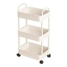 Folding Trolley Cart Shelf Storage Rack Rolling Office Wheels Metal 3/4/5 Tier - Black - View 35