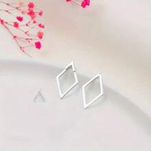 Geometric Triangle Earrings, Minimalist Jewelry, 18k Gold Plated, 925 Silver - Bạc - Xem 5