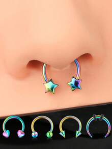 5 chiếc khuyên tai hình móng ngựa bằng thép không gỉ 16G, khuyên tai hình móng ngựa, khuyên tai hình sụn vành tai/xoắn ốc, khuyên tai hình vành tai cho nam nữ, trang sức xỏ khuyên cơ thể - Nhiều màu - Xem 14