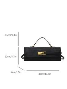 2025新款女士休闲小手提包，时尚复古托特包，多功能单肩斜挎包 - 黑色 - 查看 5