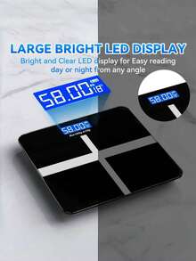Pèse-personne électronique haute précision, pèse-personne 396 lb, pèse-personne de salle de bain extra large avec écran LCD HD et affichage de la température (commutable entre kg et livres), convient pour la maison, le gymnase, la chambre à coucher, les lieux extérieurs