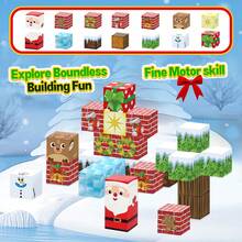 Bloques magnéticos, cubos de construcción de rompecabezas 3D, juego de apilamiento STEM genial para niños y niñas, rellenos de calcetines navideños, recuerdos de fiesta navideña y regalo de Halloween - Multicolor - Ver 4