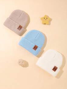 3pcs Knit Newborn Baby Hat Winter Spring Kids Beanie Cap For Girls Boys Infant Accessories Children Hats Elastic - Multicolor - View 7