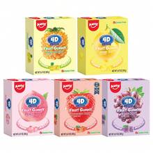 Amos 4D Burst Fruit Gummy Candy, Gluten Free, Assorted Fruit Flavors (Pineapple, Lemon, Peach, Strawberry, Grape), 8.47oz Box - Soft & Chewy, Natural Flavors, Snack Size - Mixed Fruity - 查看 1