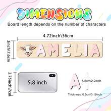 [New Font And New Pattern] Customized Puzzles, Customized Children's Educational Toys With Optional Bottom Plate Patterns, Support Customization Of 3-10 Letters And 1 Pattern, Suitable Birth Gifts, Christmas Gifts(With Stand)