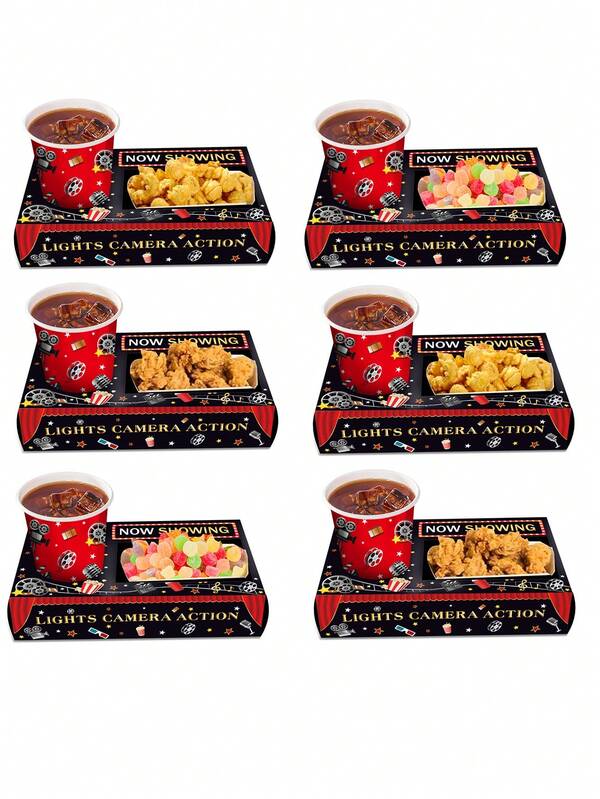 Purchase Of Products: 1/6/12 Disposable Movie Night Themed Snack Trays, Popcorn Food And Beverage Stands, Movie Night Snack Tray Boxes, Movie Night Birthday Parties, Movie Night Party Supplies, Home Food Trays, Kitchen Decorations