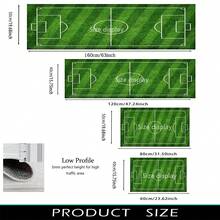 1 Stück Fußballfeld Muster bedruckter Teppich, Kunstwoll-Matte - hochabsorbierend, leicht zu reinigen, geeignet für Heimdekoration, Bauernhaus, Eingangsbereich, Innenbereich, Zimmer, Küche, Esszimmer, kleines Büro/Homeoffice, Spüle, Waschküche, Fußmatte, Küchenmatte, rutschfeste Matte