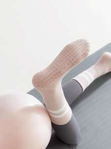3 Pairs Women's Pilates Yoga Non-Slip Socks With Grip, Suitable For Yoga, Hospital, Pilates, Ballet - Multicolor - View 5