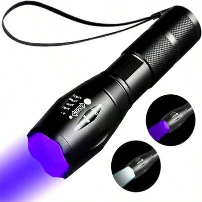 UV 395nm Flashlight USB Rechargeable, Blacklight Flashlight, LED Torch With White And Ultraviolet Light Combo, Black Light Pet Urine Detector For Dog Cat Pee, AC Leak, Scorpions, Rocks, Resin