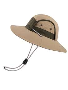 1pc Unisex Bucket Hat | Wide Brim Sun Protection Hat, Contrast Stitching, Suitable For Fishing, Beach And Other Outdoor Activities | Breathable Outdoor Camping Hat, Suitable For Men And Women - Multicolor - View 10