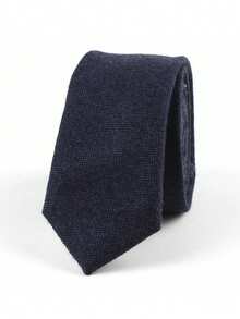 Vintage britischer Stil einfarbige Wollkrawatte, lässig-geschäftliche Schwarz- & Kaffeefarben-Krawatte, lässiges Anzug-Accessoire, Herbst/Winter