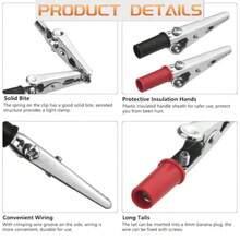 WMYCONGCONG 22 PCS Metal Alligator Clips Electrical  Clamps With Plastic Hands Red Black Kit - Redblack - View 3