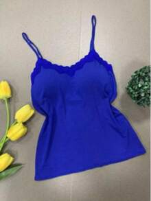 Women's Casual Lace Blouse Kit – Strappy + Padded – Daily Look - 蕾絲上衣 / 深綠色 - 查看 7