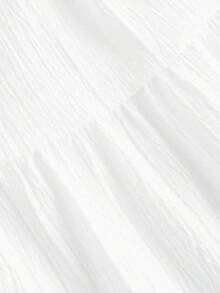 Women's Summer Casual Vacation White High Waist Pleated A-Line Skirt, Elegant Versatile Beach Party Maxi Skirt Spring - White - View 4