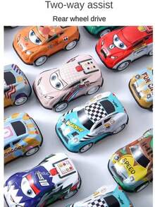 Metal Shell Wind-Up Mini Cartoon Alloy Die-Cast Toy Car, Multiple Colors And Patterns Available - Ideal As Party Favors And Christmas Gifts - Random Styles and Colors - View 4