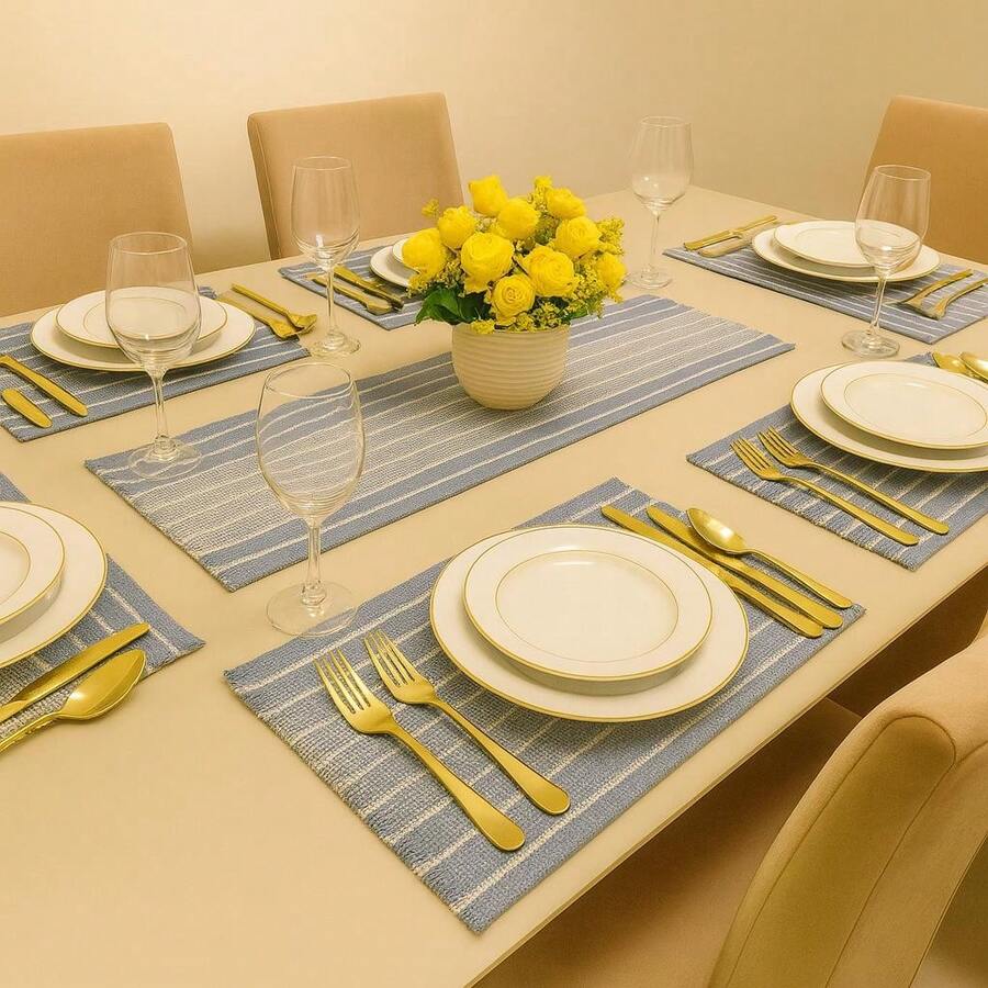 7-Piece Placemat Made In Tear Chic. Unmissable Decoration. - 淺灰色 - 查看 1