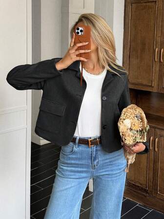 Women's Autumn Woven Christmas Long-Sleeve Coat