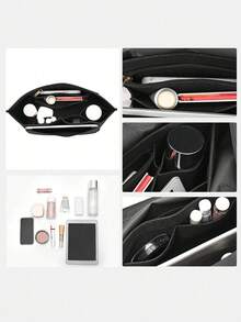 Le Pliage 托特包内衬袋，多口袋毛毡布袋，旅行便携内胆包收纳袋，带拉链，返校用品必备 - 黑色 - 查看 8