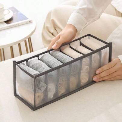 Space-Saving Underwear Storage Box - Divided Grid Drawer Organizer For Bras, Socks, Panties & Lingerie, Foldable Household Organizing Artifact, Stackable Closet Bins For Women's Wardrobe Organization