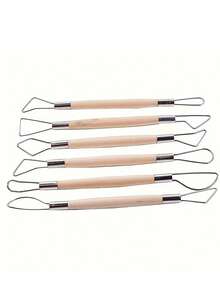 6pcs Ceramic Clay Sculpting Double-Headed Carving Tools Set, Polymer Clay Modeling Craft Tools