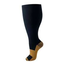 4 Pairs Unisex Plus Size Radom Color Compression Socks For Men Women 20-30mmHg Support For Nurses, Travel, Hiking,Running,Pregnancy - 顏色隨機(4雙) - 查看 3