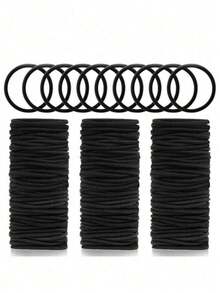 10 pezzi di elastici per capelli neri adatti per capelli spessi e ricci, fermacode per coda di cavallo, elastici per capelli adatti per uso quotidiano, acconciature, trucco, trucco da sposa, capelli all'aperto, doccia ed elastici per capelli, fasce per capelli, accessori per capelli, elastici per capelli, scrunchies