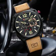 CURREN Men's Fashion Waterproof Quartz Chronograph Wrist Watch With Luminous Function And Genuine Leather Strap - Multicolor - View 3