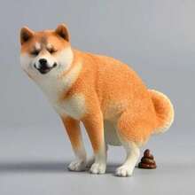 Lustige Auto Shiba Inu Hund Figur Dekoration, realistische Simulation Armaturenbrett Ornament, personalisierte Büro Tisch Dekoration